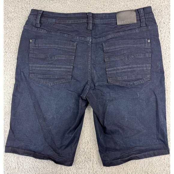 Artful Rebel Mens 36 Dark Casual 90s Y2K Denim Shorts design pockets - Picture 3 of 8